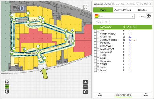 WiFi site survey path