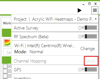 WiFi channel hopping configuration