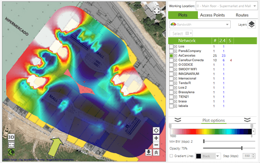 active survey bandwidth wlan map