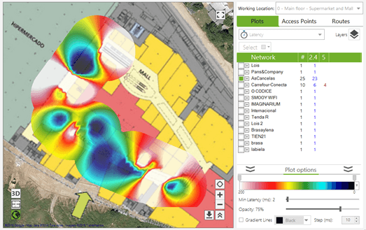 wifi packet latency heat map