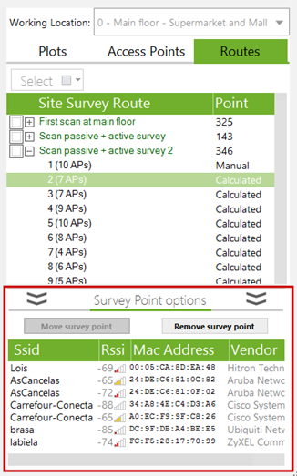 wlan survey ap list