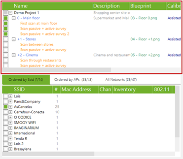 site survey report wireless network checkbox