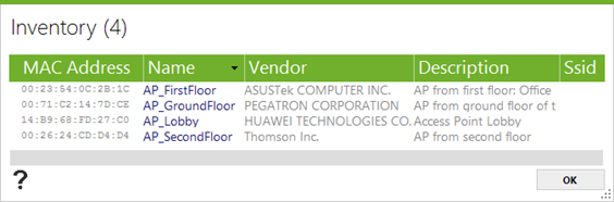 wlan inventory