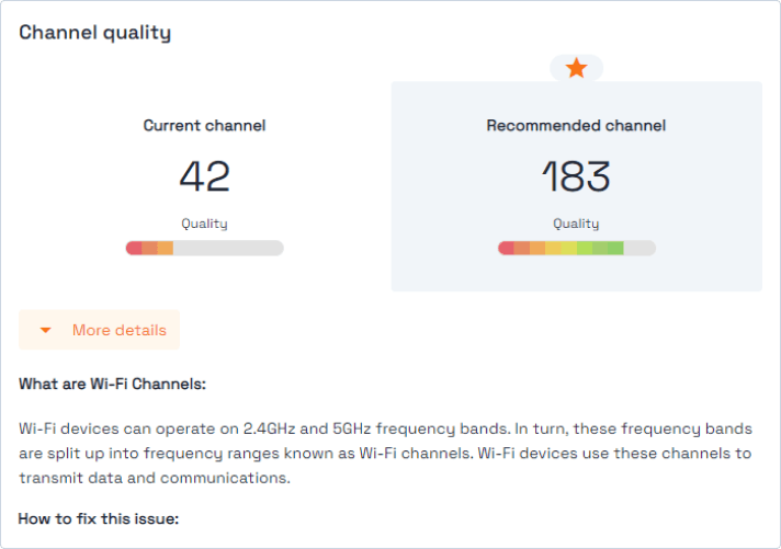 Screenshot about Acrylic Wi-Fi scanner network quality