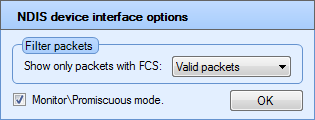 FCS Selection with NDIS WLAN driver of Acrylic