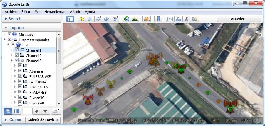 WiFi KML latitude and longitude representation