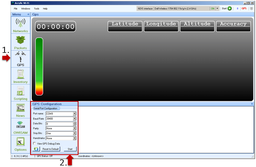 Acrylic Configure GPS
