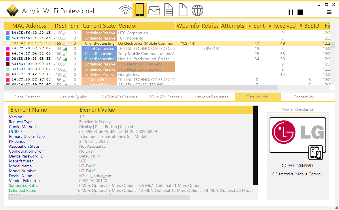 wifi analyzer – acrylic wifi professional