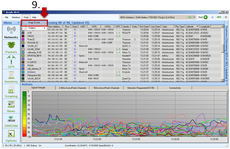 Convert WiFi PCAP to KML
