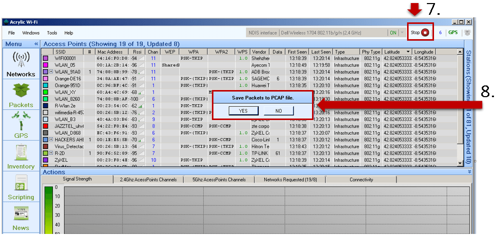 Save WLAN pcap frames