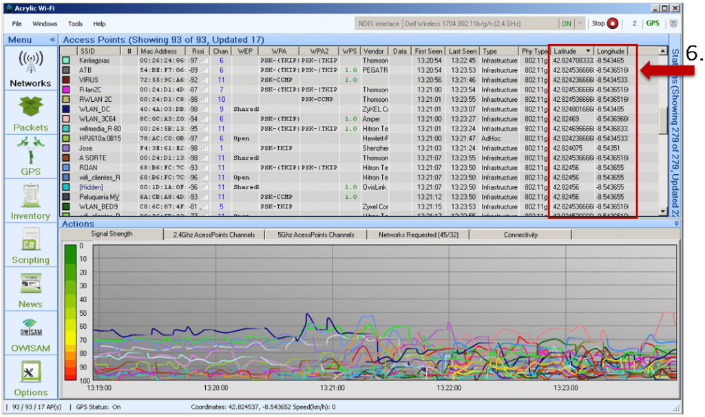 View Longitude and latitude WiFi