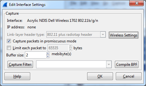 Wireshark NDIS WiFi interface detail on Windows