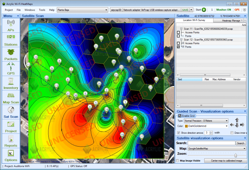 Mapa WiFi de cobertura WiFi y site survey