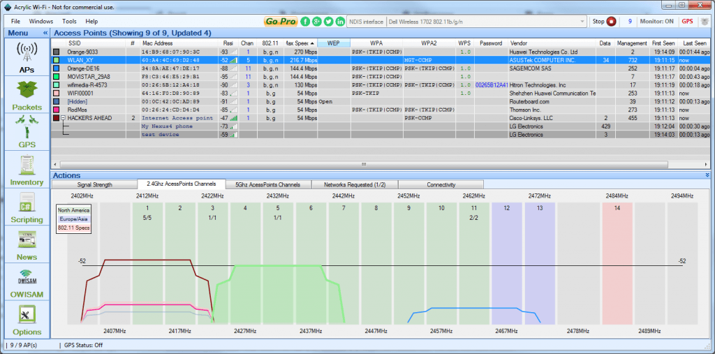 wifi analyzer – acrylic wifi professional