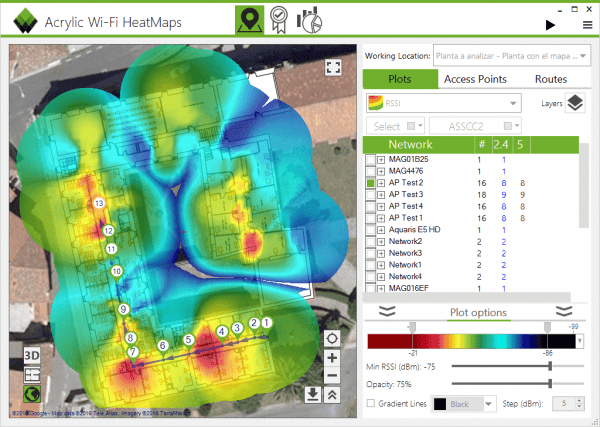 wlan heatmap | Wi-Fi coverage map with Acrylic Heatmaps