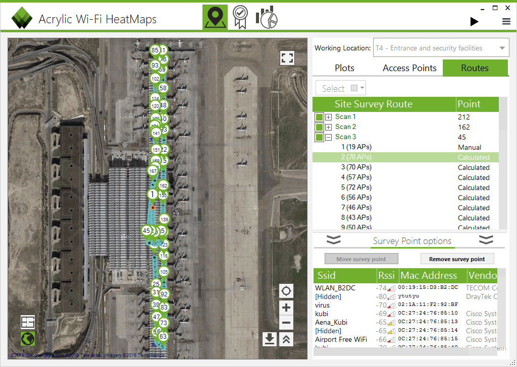 project large wifi site survey with many measurements