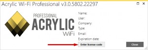 installer la licence d'acrylic wifi