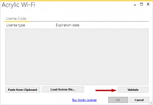 activer la licence Acrylic WiFi