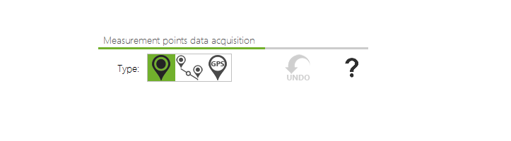 Measurement point data acquisition type: Stop and Go, Continuous, and Real Time GPS