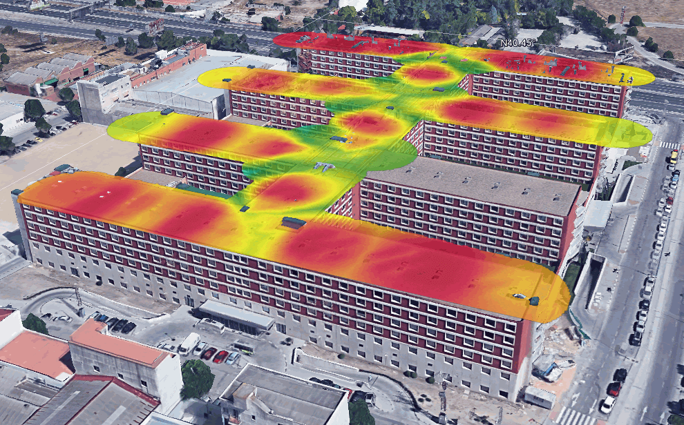 Signal strength, noise, location and area covered by an access point