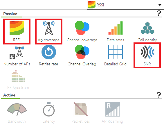 Access point signal strength, noise, location, and coverage area