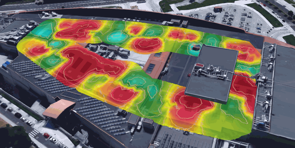 tras detectar interferencias wifi se muestran en un heatmap