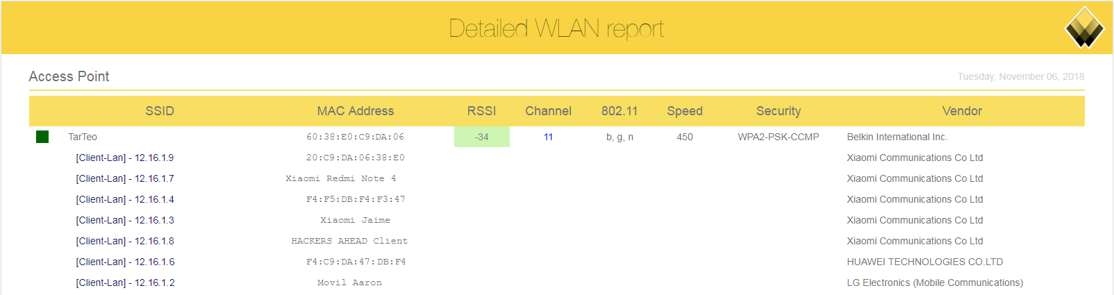 informe wifi detallado