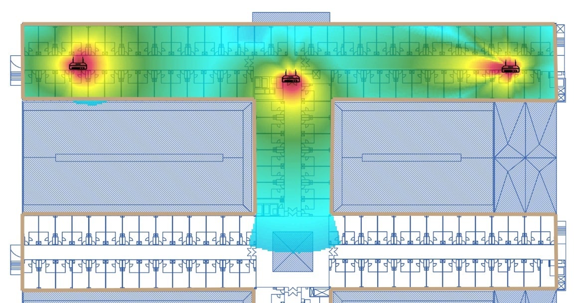 Planning WiFi, Diseña y ubica los puntos de acceso en una simulación.