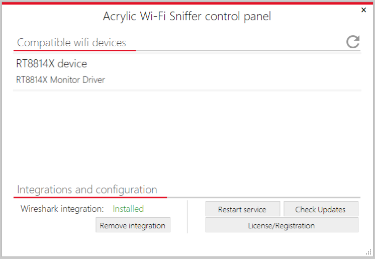 control panel sniffer wifi