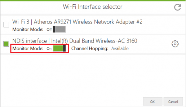 configure wifi interface for a site survey